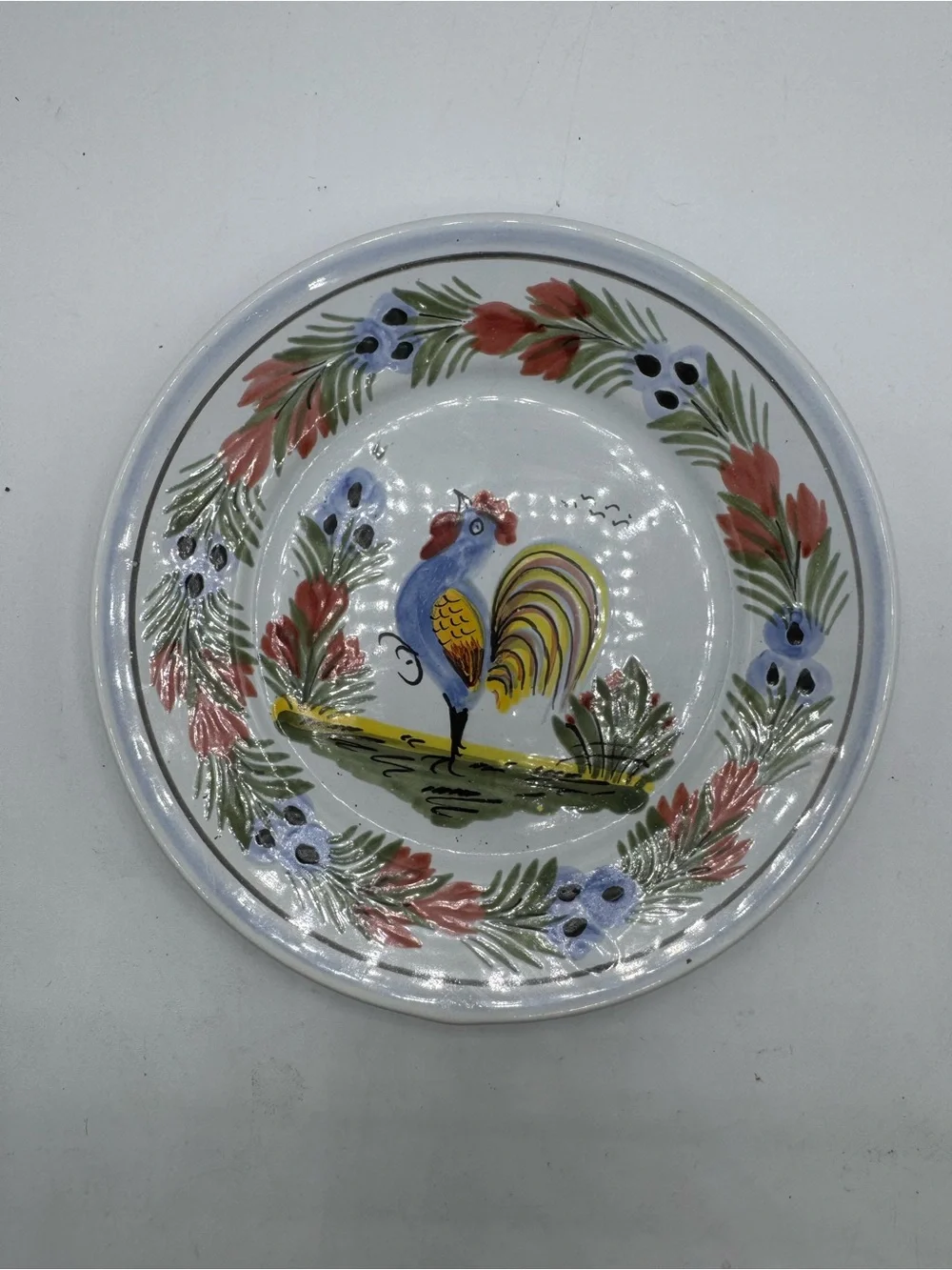 Henriot Quimper Rooster Le Coq De Campagne Serving Dish 7